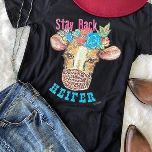 “STAY BACK HEIFER” Black Bella Canvas Tee